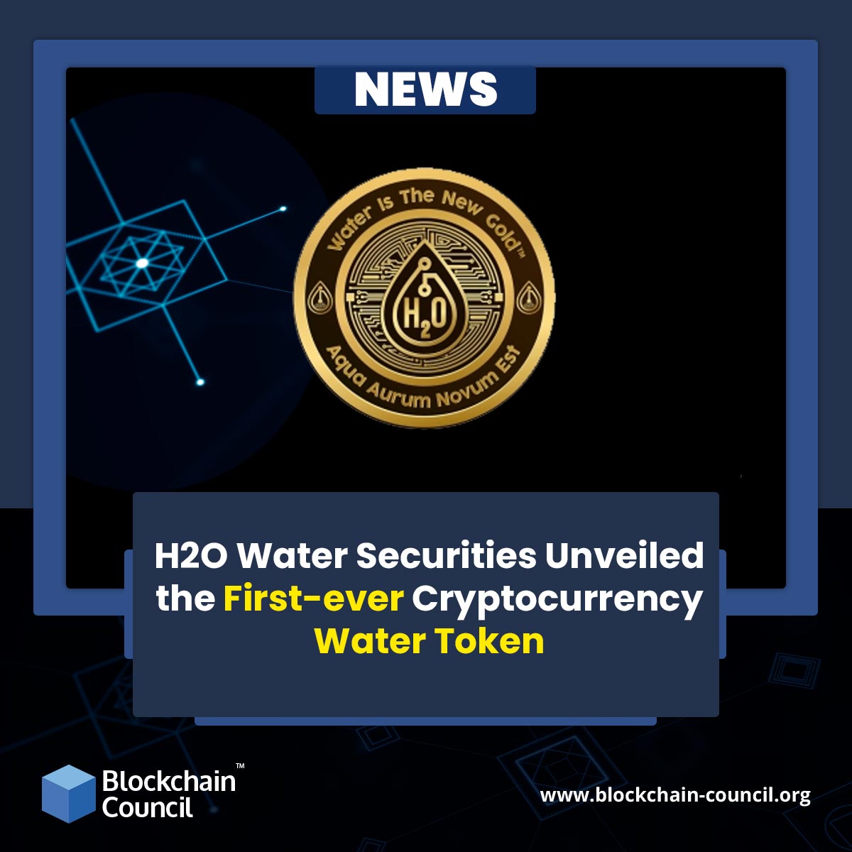 H2O Water Securities Unveiled the First-ever Cryptocurrency Water Token