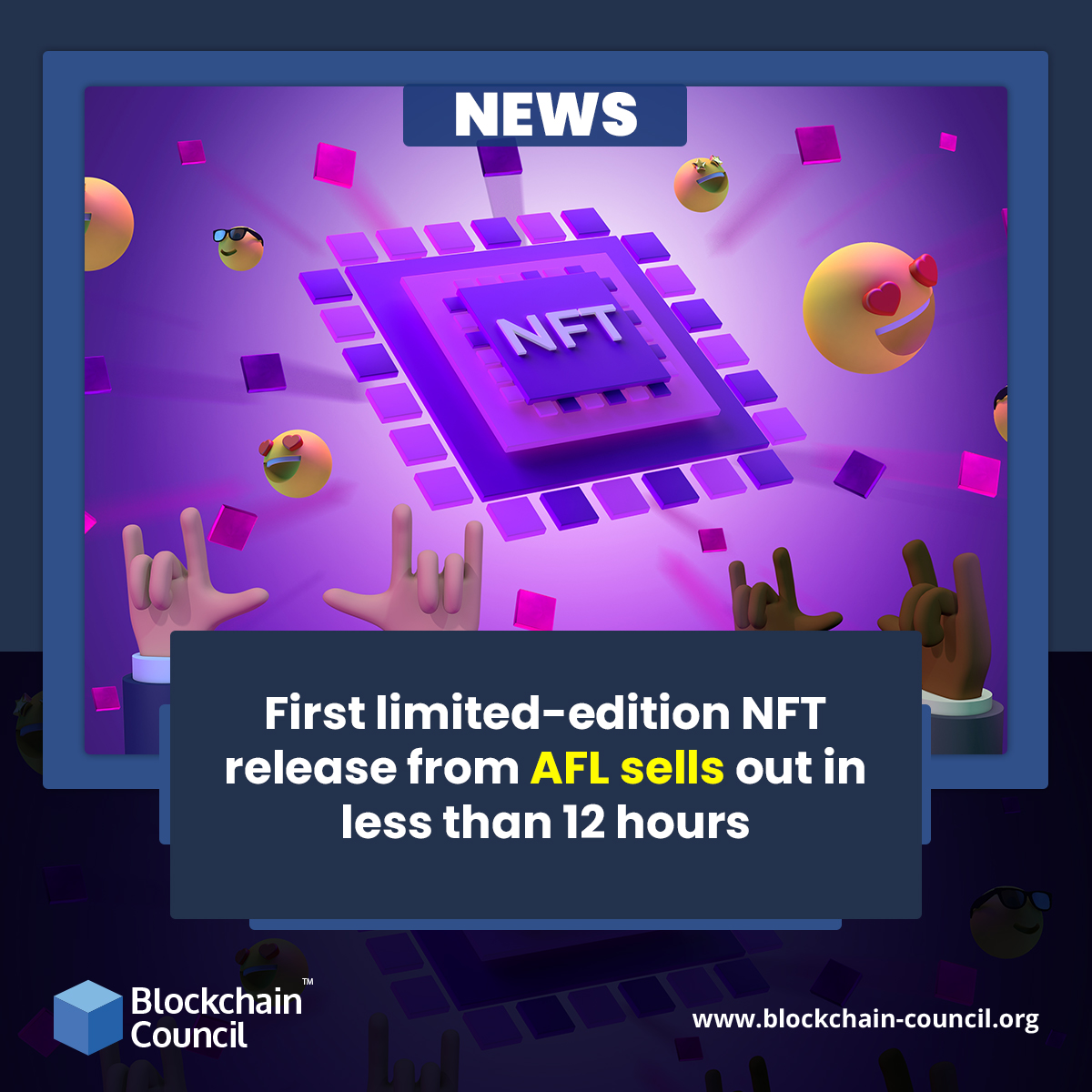 First limited-edition NFT release from AFL sells out in less than 12 hours