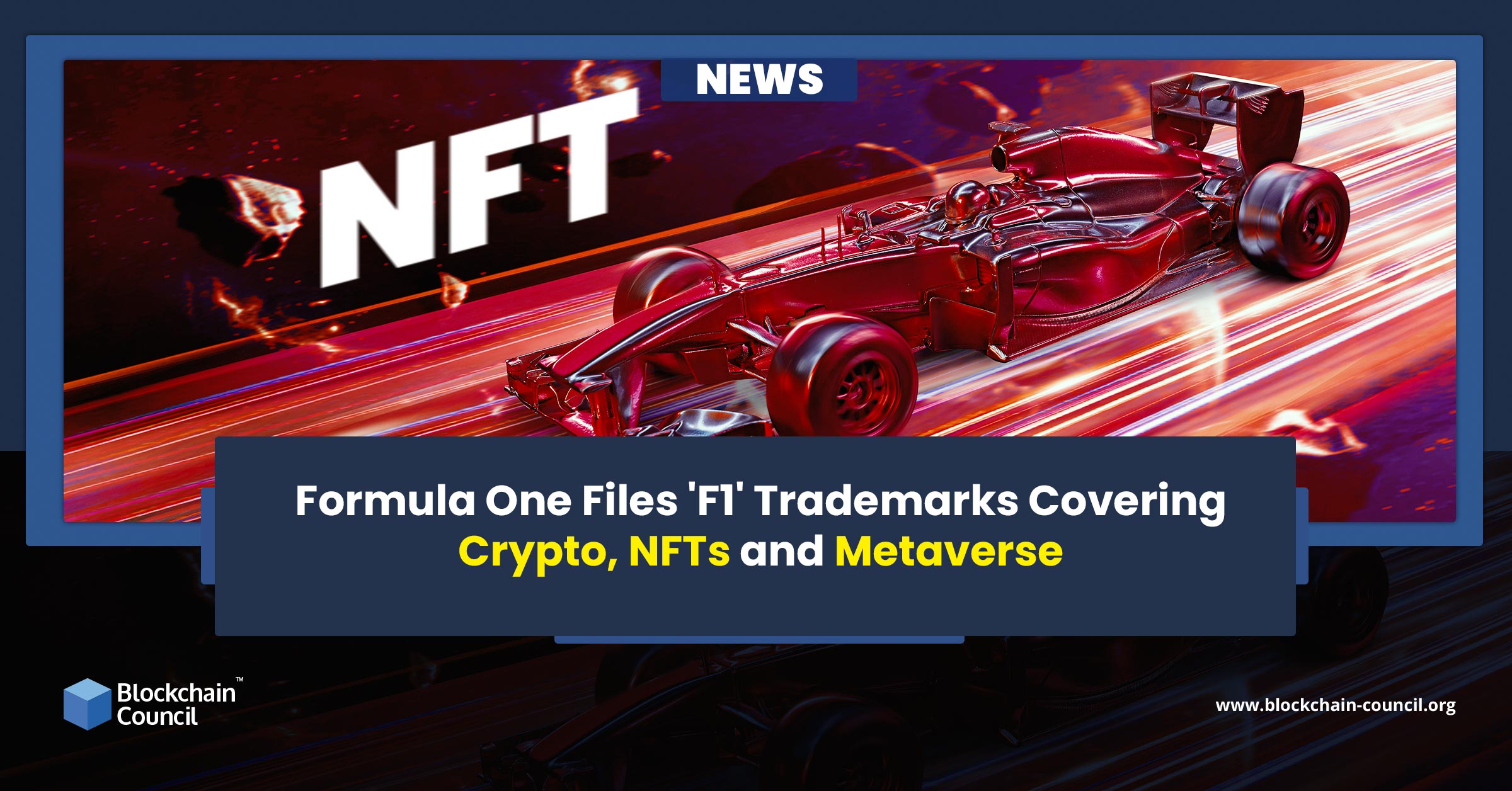 Formula One Files 'F1' Trademarks Covering Crypto, NFTs and Metaverse