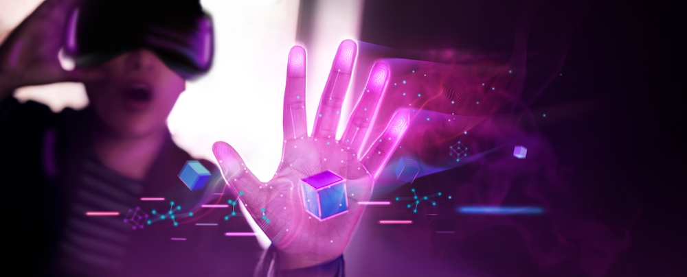 Metaverse,And,Blockchain,Technology,Concepts.,Person,Enjoying,An,Experiences,Of