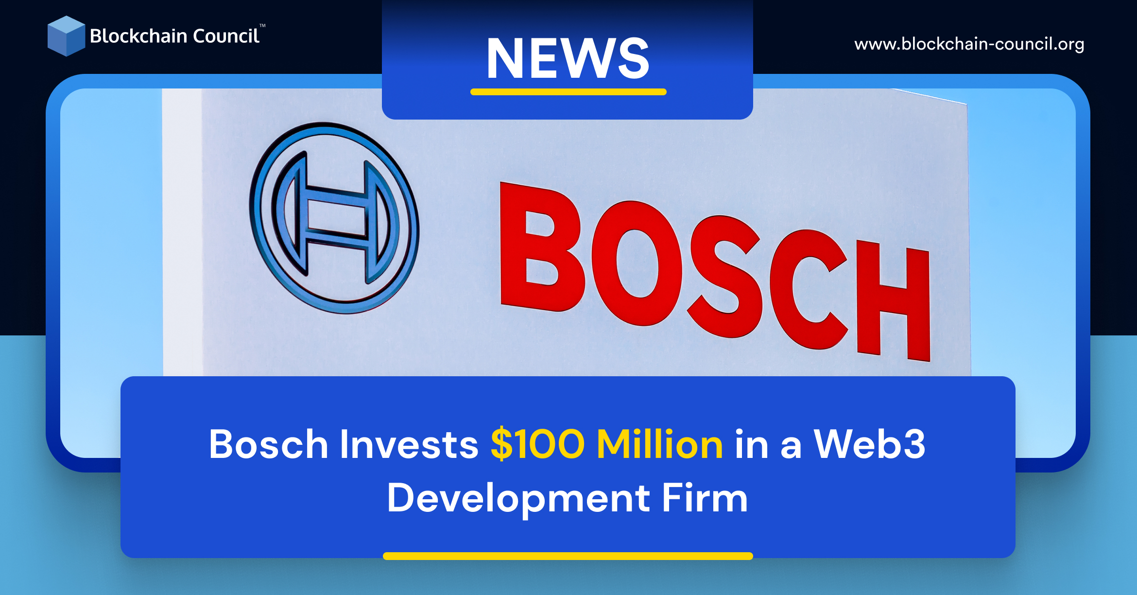 Bosch Invests $100 Million in a Web3 Development Firm