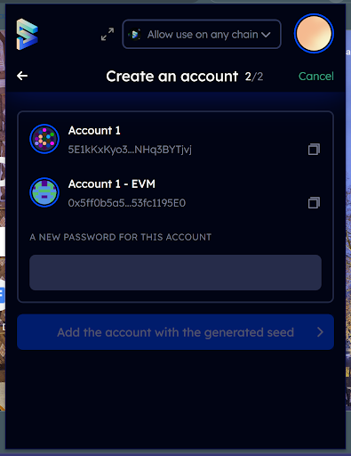 Create account