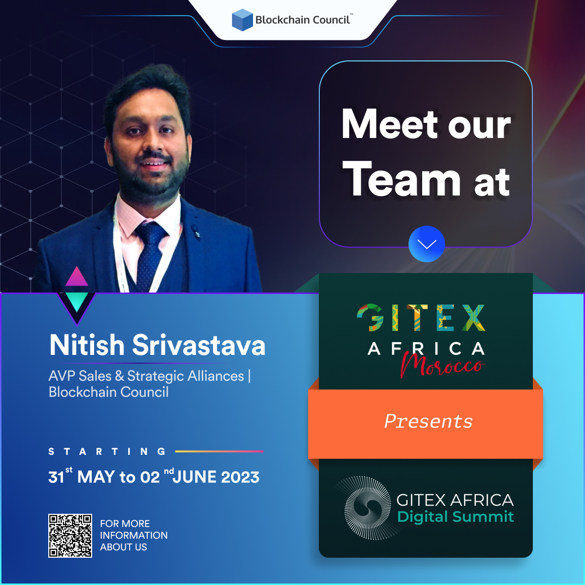Meet the Blockchain Council Team at GITEX Africa Digital Summit | Nitish Shrivastav