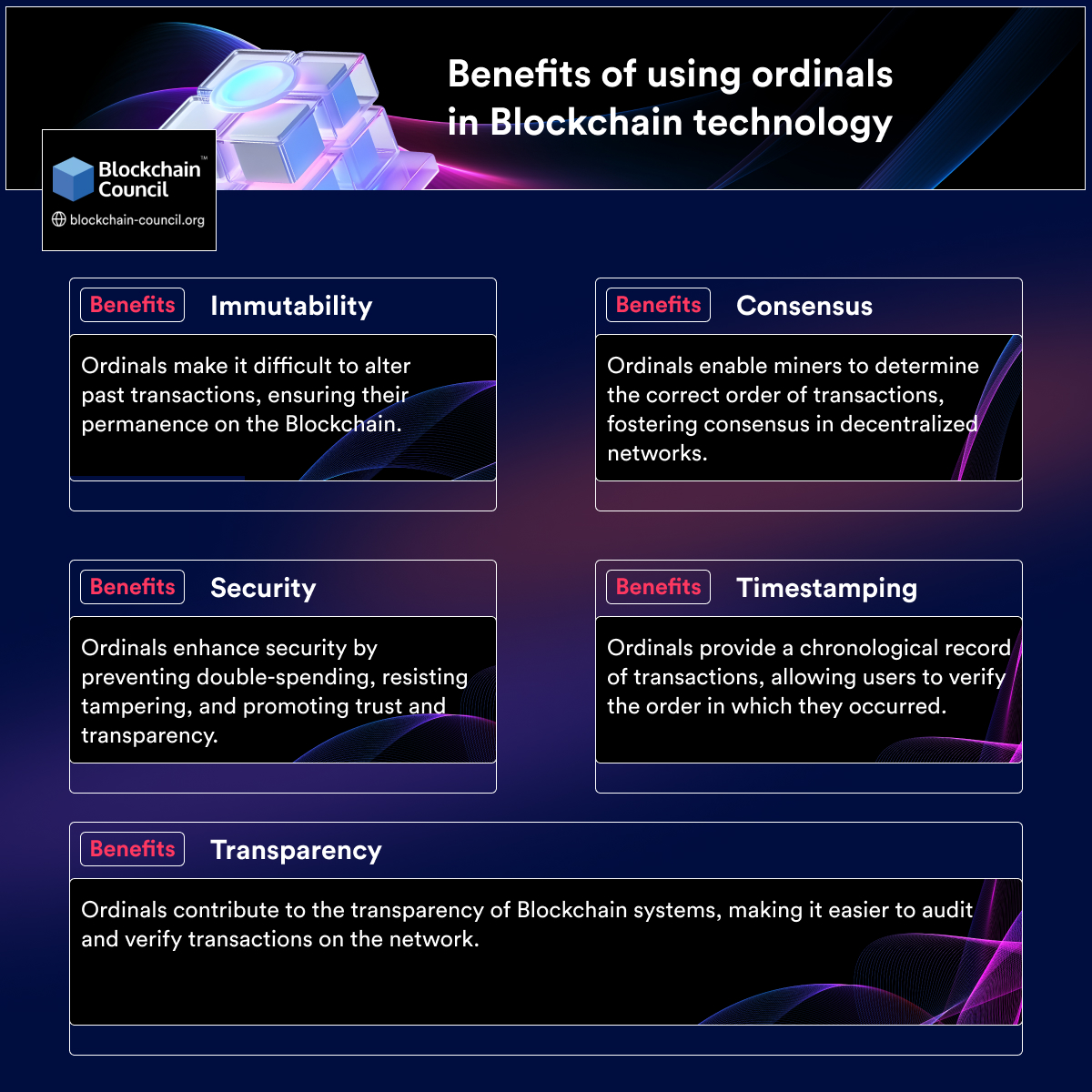 Benefits of using ordinals in Blockchain technology