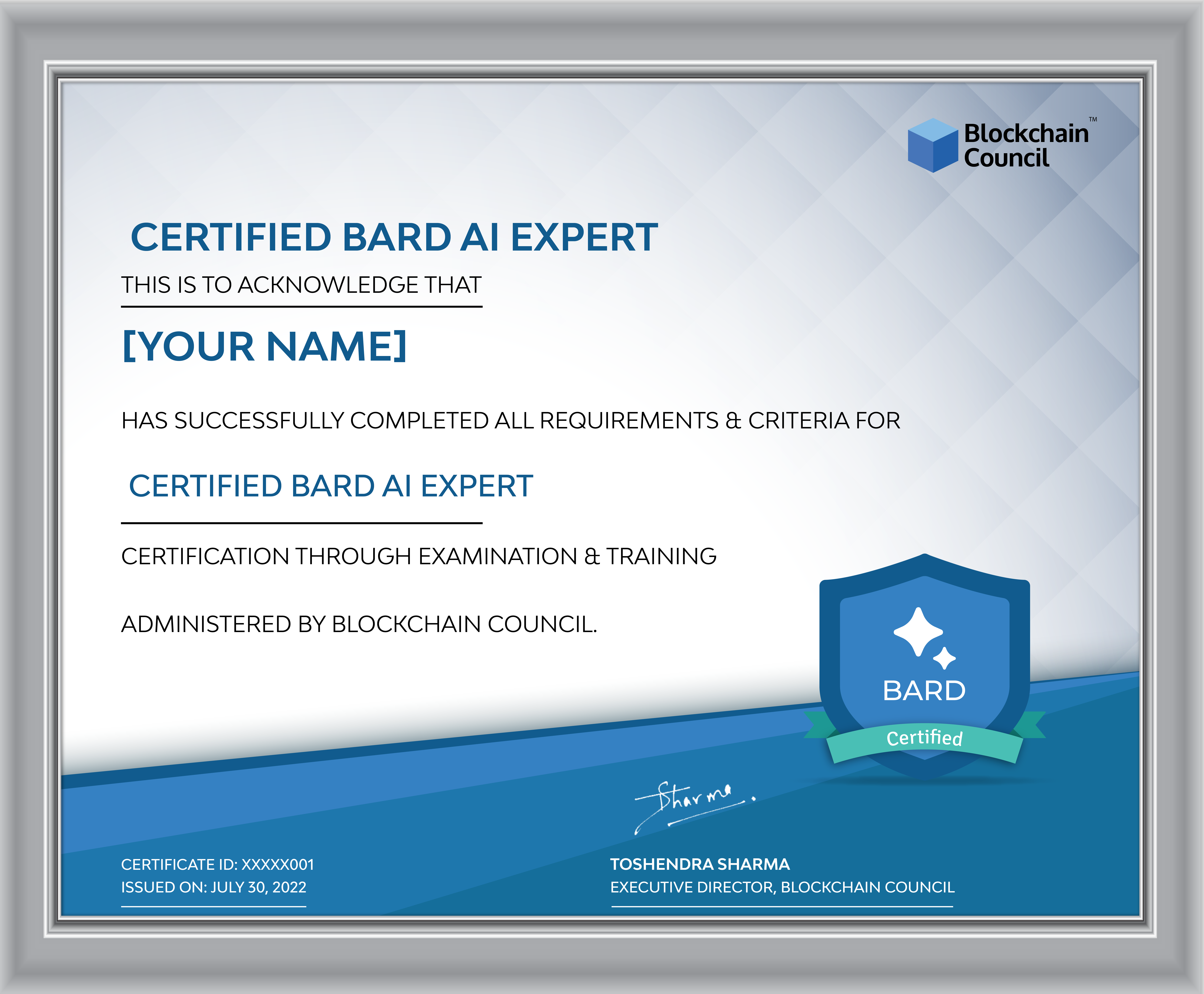 Certified BARD AI Expert Frame-01