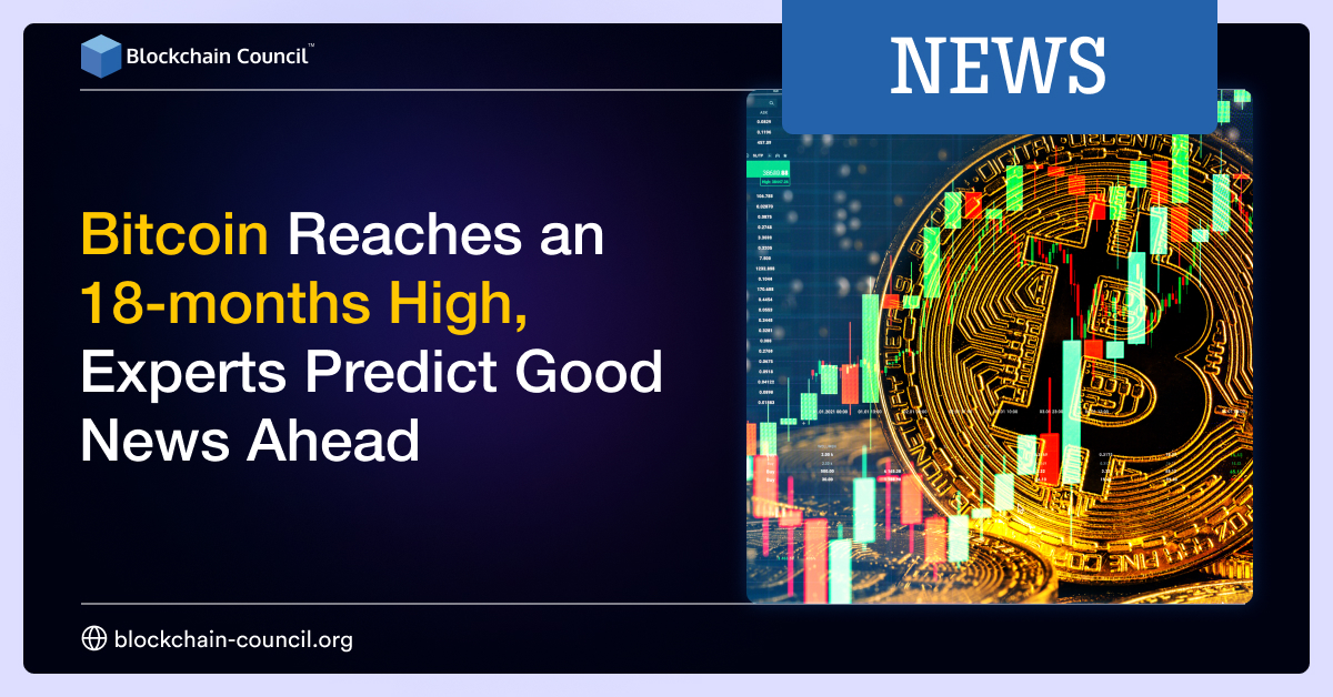 Bitcoin Reaches an 18-months High, Experts Predict Good News Ahead