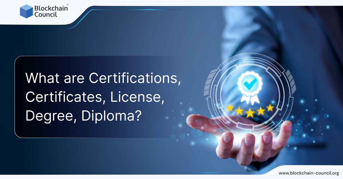 What are Certifications, Certificates, License, Degree, Diploma?