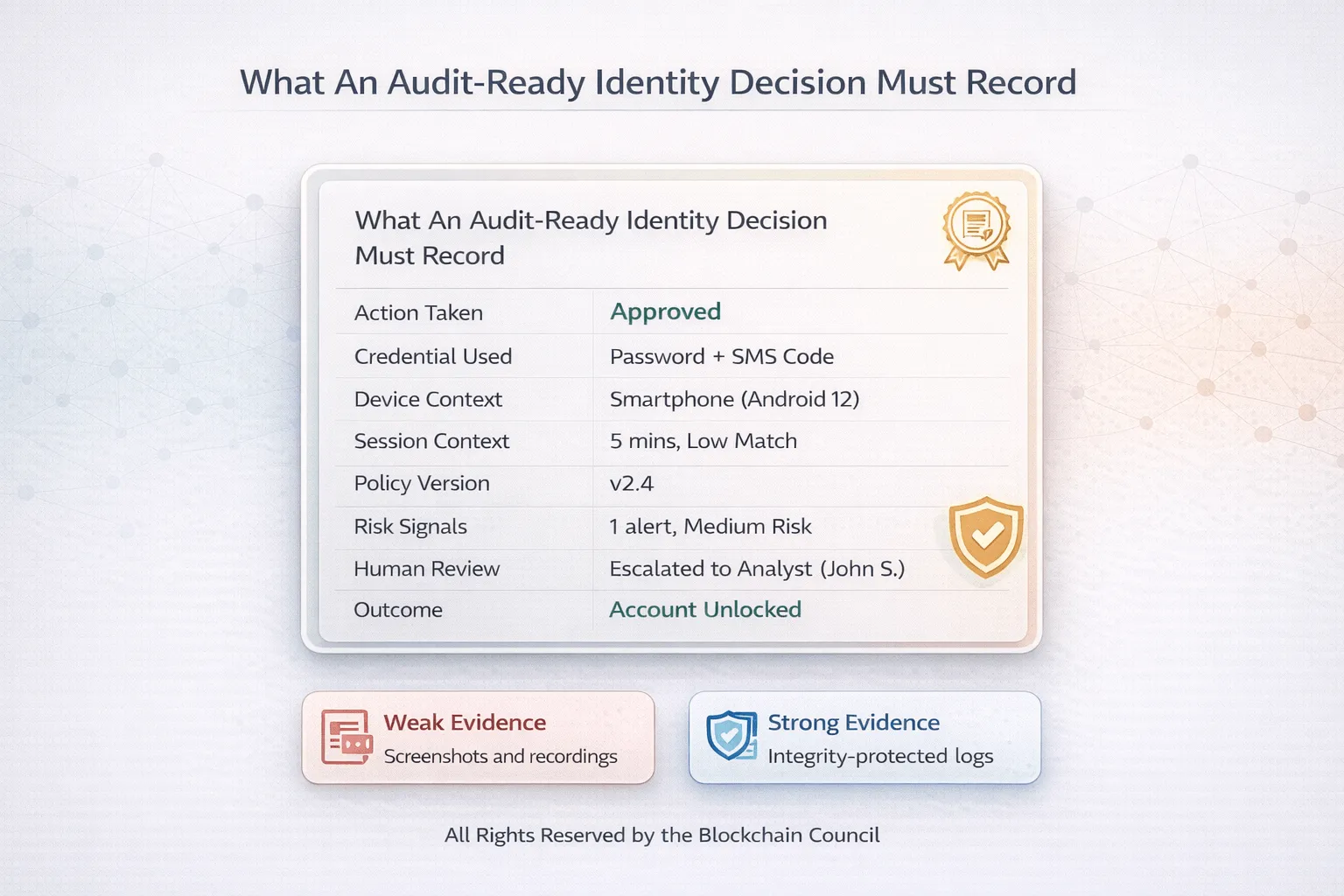 Audit-ready identity decision infographic